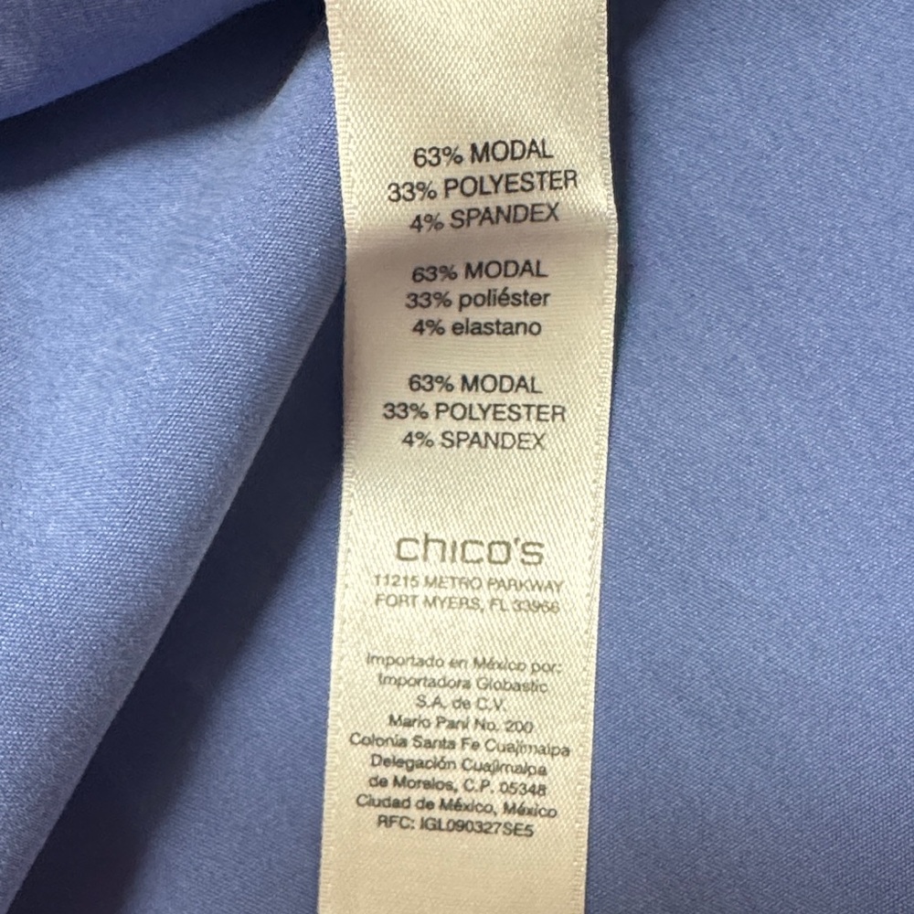Chico's Light Blue Casual Button Down Tunic Shirt - Picture 7 of 8